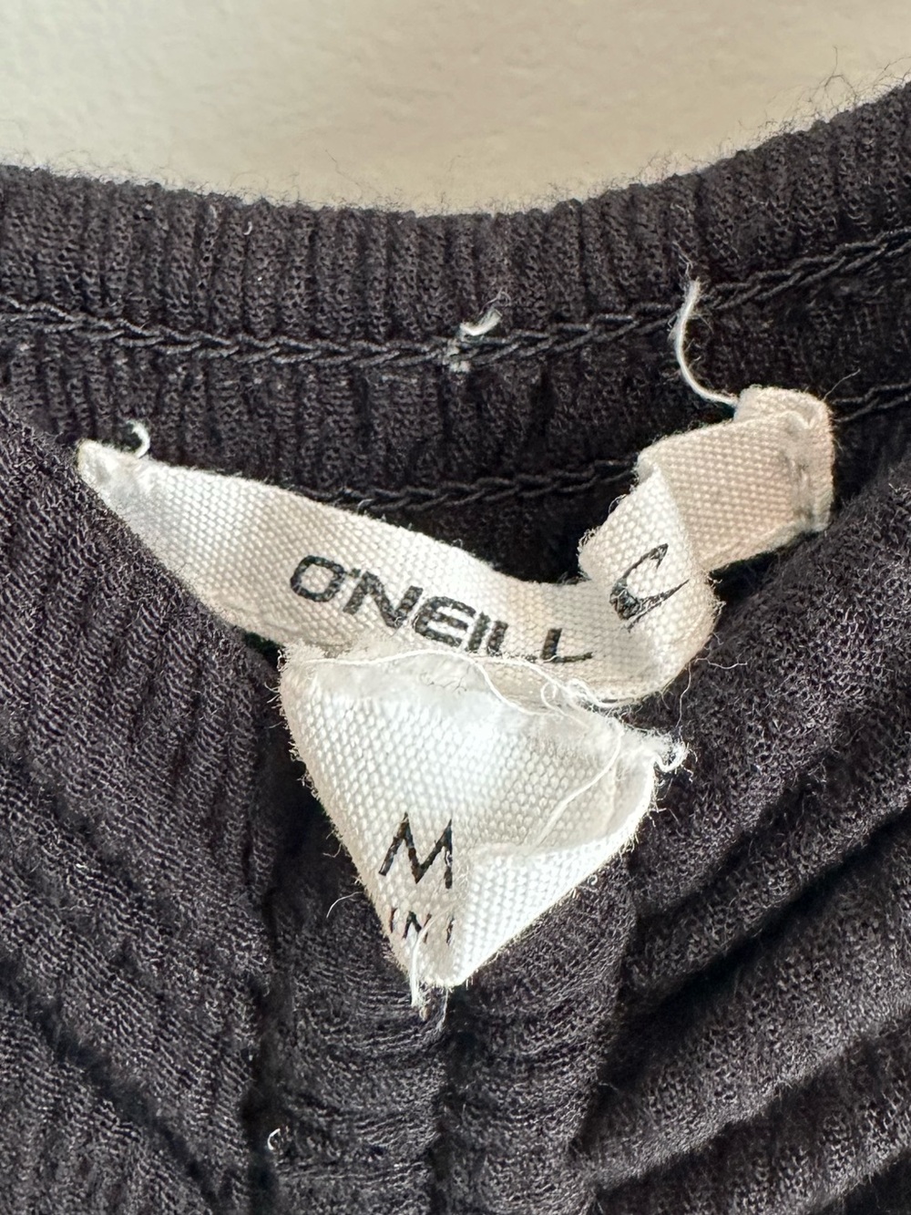 O'Neill Black Keiko Crinkle Woven Jumper, Size Medium, VGUC - Picture 11 of 12